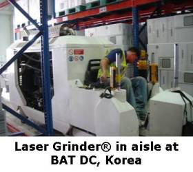 Laser Grinding in Aisle at British American Tobacco DC