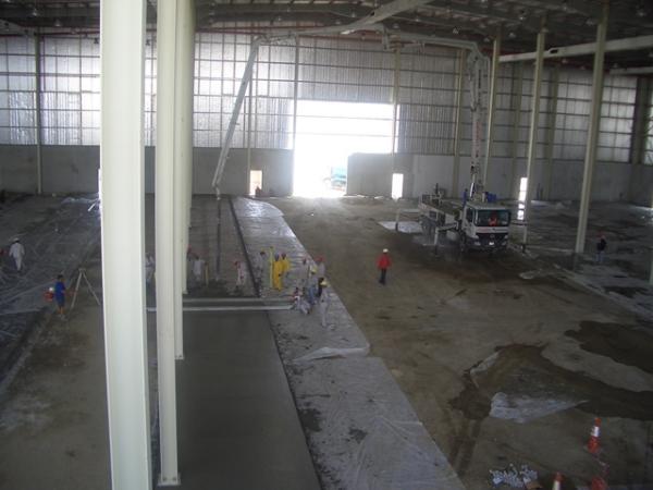 Casting in progress. Most slabs achieved DM1